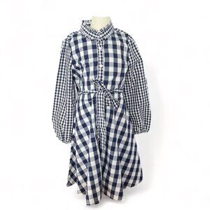 J. Crew -  Navy & White Long Sleeve Dress